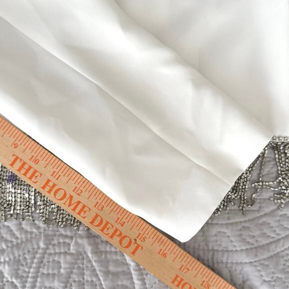 Gianni Bini Anya Rhinestone Fringe Jacket Skort Set 12 White Festival Concert - Picture 8 of 16